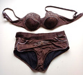 ausgefallener BIKINI 40 von Olympia, gebraucht, Trachtenstyle, braun, mit Bügel