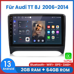 Für Audi TT 8J 2006-2014 Carplay Android13 2+64GB Autoradio GPS NAVI SAT BT DAB+