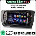 8-Kern 64GB Android 13 DAB+ Autoradio GPS Für SEAT IBIZA CarPlay OBD2 Radio Navi