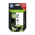 Tintenpatronen HP Nr. 62 C2P04AE + C2P06AE Multipack N9J71AE, 9,5ml 