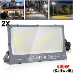 2X600W LED Fluter Strahler Scheinwerfer Baustrahler Außenleuchte Garten IP66 DE