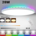 28W LED Deckenleuchte RGB Dimmbar Deckenlampe mit Fernbedienung Wohnzimmer-Lampe