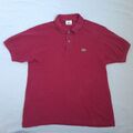 Lacoste Herren Poloshirt Größe 5 Large Kurzarm Oberteil Rot Baumwolle...