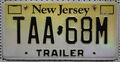 New Jersey USA Nummernschild US Kennzeichen Trailer License Plate Schild TAA 68M