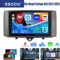 9" Android 13 CarPlay 1+32G Autoradio GPS Nav RDS Für Smart Fortwo 451 2011-2015