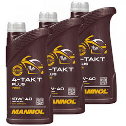 Motoröl MANNOL 4-Takt Plus API SL 10W40 3x 1 Liter für Adly/Herchee Arctic Cat