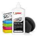 Auto Politur SONAX Polish+Wax Color weiß 500ml + Applikator + Mikrofasertuch