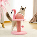 PAWZ Road Kratzbaum Klein Katzenbaum Stabil Flamingo Katzenkratzbaum Sisal 48 cm