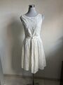 Marc Cain Kleid Weiss Offwhite Gr. N2 Gr. 36 Sommerkleid Etuikleid Kurzarm