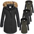 Damen Winter Jacke Wintermantel Kunstfellkragen Kapuze warm Outdoorjacke D-347