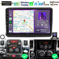 4+64GB Für Fiat Ducato 2006-2023 Android 13 Autoradio GPS Navi CarPlay KAM DAB+