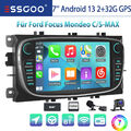 Autoradio Android 13 Carplay GPS Nav DAB KAM 32G Für Ford Focus MK2 Mondeo C Max