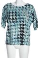 PETER HAHN Kurzarm-Bluse Damen Gr. DE 38 türkis-blau-schwarz Casual-Look