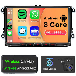 4G LTE 8-Core Android 13 CarPlay 64G AutoRadio GPS+Kamera Für VW Golf MK5 Polo Wireless Android Auto,WiFi,FM/AM/RDS,4G RAM,Mirror Link