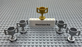 Lego Pokal 5x 89801 grau Goldfarben / A-018