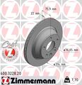 2x Bremsscheibe COAT Z ZIMMERMANN 600.3228.20 für TRANSPORTER VW 0E9 T5 MULTIVAN