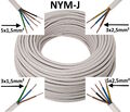 NYM-J Kabel 3x1,5,3x2,5,5x1,5,5x2,5 mm²  Mantel Feuchtraum Elektro Strom Leitung