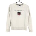 GANT Rundhals Weiß Pullover Sweatshirt Damen GRÖSSE XS