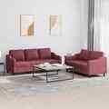 Sofagarnitur Kissen Sessel Sofa Couch Designsofa 2-tlg. Hellgrau Stoff vidaXL