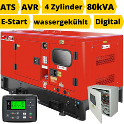 Stromerzeuger Diesel 80kVA Notstromaggregat 400V Stromaggregat Generator 53,3 PS