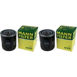 2x Original MANN-FILTER ÖlFILTER für Arbeitshydraulik W 930