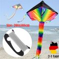 Drachen 208x108cm als Flugdrachen mit Drachenleine, Flugspielzeug Drachenflieger