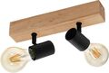 EGLO Decken Spot Leuchte Lampe TOWNSHEND 3 Stahl Holz natur schwarz 5x30cm