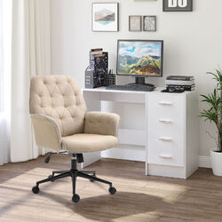 HOMCOM Bürostuhl Schreibtischstuhl höhenverstellbar Home-Office Beige