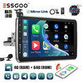 1 DIN Autoradio DAB+ Carplay 10.1" Android 13 GPS drehbarer Bildschirm 4+64G Cam