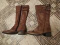 Tamaris Damen moderne Leder Stiefel Gr. 37  Braun. 