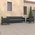 vidaXL 3-tlg. Garten-Lounge-Set mit Kissen PP Rattan Anthrazit