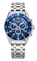 Swiss Alpine Military Herren Uhr Analog Quarz Chronograph 7034.9135SAM Edelstahl