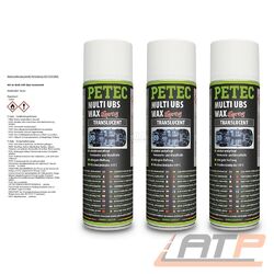 PETEC 3x 500 ml MULTI UBS WAX TRANSLUCENT UNTERBODENSCHUTZ WACHSDie Nr.1* für Autoteile: Top-Preis-Leistungs-Verhältnis