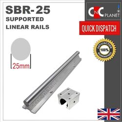 SBR25 SBR unterstützte Linearwellenführungsschiene verchromter Stahl 25 mm + SBR25uu Lager