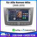 Carplay Für Alfa Romeo Mito 2008-2019 Android 13 Autoradio GPS WIFI NAV DAB+ 64G