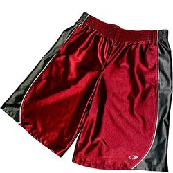 Selten Vintage Champion C9 Basketball Blenden Shorts Weich Maroon Rot YXL Herren