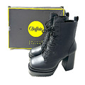 Buffalo trendiger Damen Ankle-Boot mit hohem Absatz in schwarz