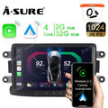 DAB+ 32G Android 13 CarPlay Autoradio GPS Für Dacia Duster Sandero Logan Renault