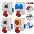 CEE KOMBI WANDSTECKDOSE 32A 16A 5P SCHUKO 230V HAUPTSCHALTER BAUSTROMVERTEILER
