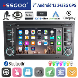 Für Audi A4 S4 RS4 B6 B7 B8 DAB+ Android 13 Autoradio GPS Navi RDS Apple Carplay