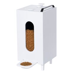 Trockenfutterspender Weiß 20L Katze Hund Futterspender Futterautomat mit Schale