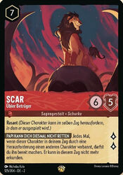 Disney Lorcana Karte - Scar - Übler Betrüger 125/204 - Legendary - Deutsch