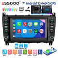 7" Autoradio Android13 4+64G Carplay GPS Navi BT Für Benz C-Klasse W203 CLK W209