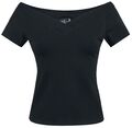 Hell Bunny Alex Top Frauen T-Shirt schwarz