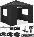 Pop Up 3x3 Pavillon mit 4 Seitenteilen Faltbar UV-Schutz 50+ Partyzelt NEU