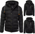 Steppjacke Schwarz Winterjacke mit Kapuze für Herren Mix DSTREET M/48-3XL/56