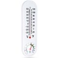 Thermometer mit Hygrometer Innen/Außenthermometer zum Aufhängen, HOLZ Weiß 23 cm