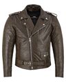 Motorrad Leder Jacke Herren Chopper Biker Rocker Freizeit Mit Protektoren 5XL