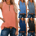 Damen Sommer-Tanktops Ärmellose Bluse Weste Lässiges T-Shirt ▽