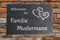 Türschild Namsschild Klingelschild Hausschild Schiefer mit Gravur Motiv:Herzen